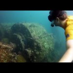 Exploring a shipwreck in Michoacan, Mexico